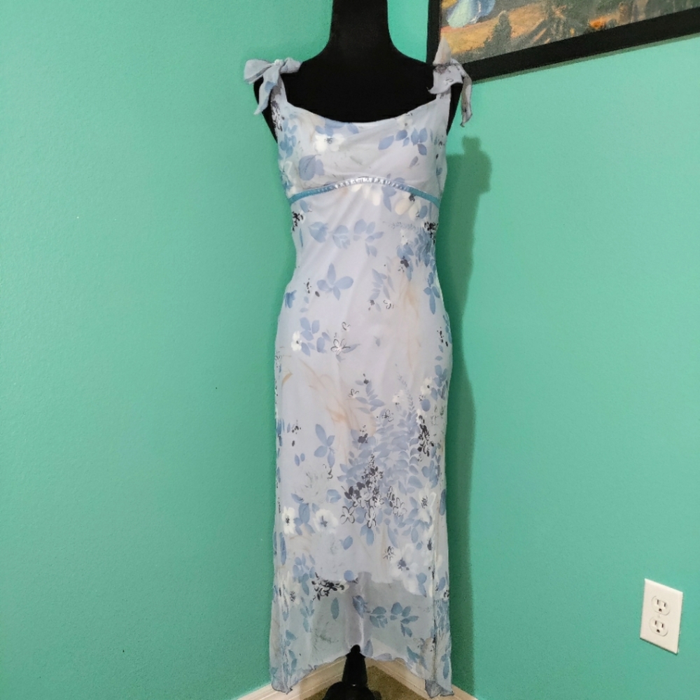 Blue vintage floral dress